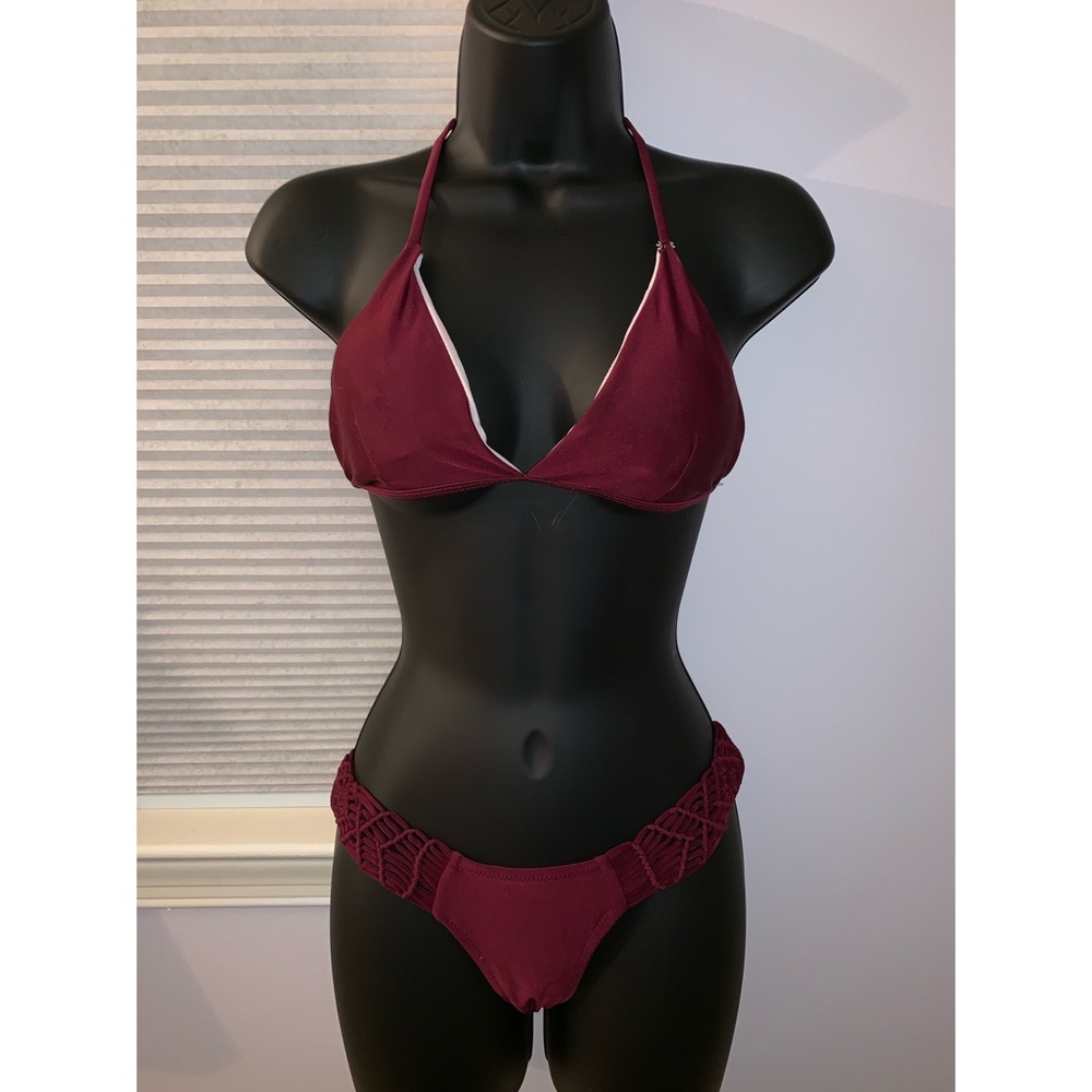maroon bikini set